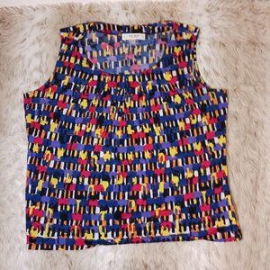 Jones Studio Separates Size 1X Women's Top  Sleeveless Multicolor Bold Career